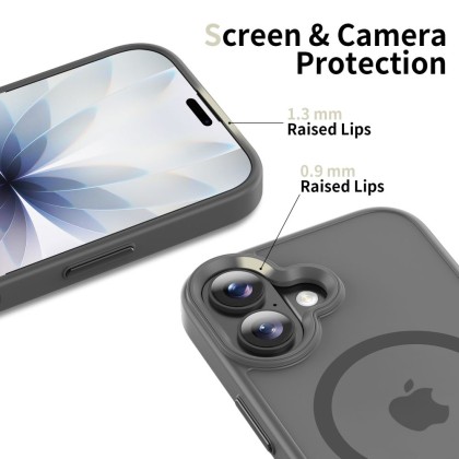 Твърд кейс с MagSafe пръстен за iPhone 17 от Tech-Protect MagMat - Matte Crayon Grey
