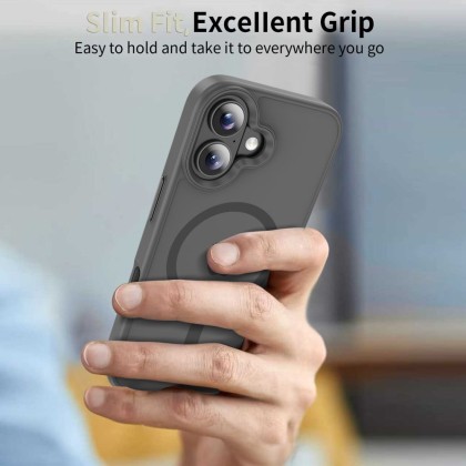 Твърд кейс с MagSafe пръстен за iPhone 17 от Tech-Protect MagMat - Matte Crayon Grey