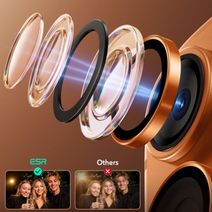 OSŁONA NA APARAT ESR ARMORITE CAMERA PROTECTOR IPHONE 14 PRO / MAX / 15 PRO / MAX / 16 PRO / MAX / 17 PRO / MAX ORANGE