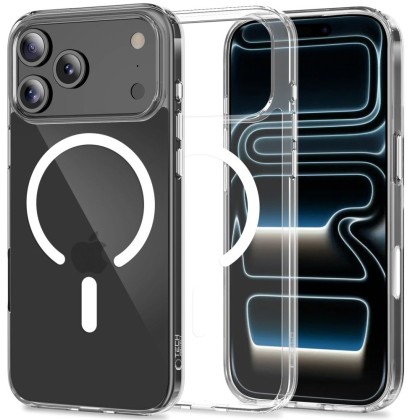 Хибриден кейс с MagSafe за iPhone 17 Pro Max от Tech-Protect Flexair Hybrid CC - Прозрачен