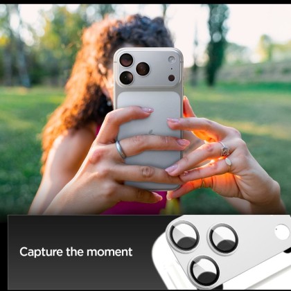 OSŁONA APARATU SPIGEN OPTIK PRO XL GLAS.TR ”EZ FIT” CAMERA PROTECTOR IPHONE 17 PRO SILVER