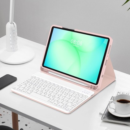 Калъф с блутут клавиатура за Samsung Galaxy Tab A9 / A11 8.7 от Tech-Protect SC Pen - Pink