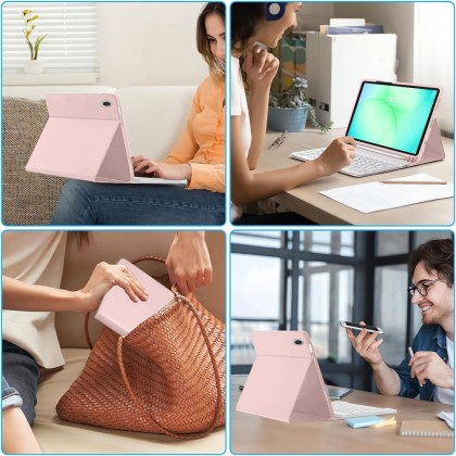 Калъф с блутут клавиатура за Samsung Galaxy Tab A9 / A11 8.7 от Tech-Protect SC Pen - Pink