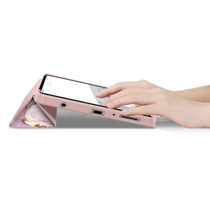 Силиконов тефтер за Samsung Galaxy Tab A9 / A11 8.7 от Tech-Protect SmartCase - Marble