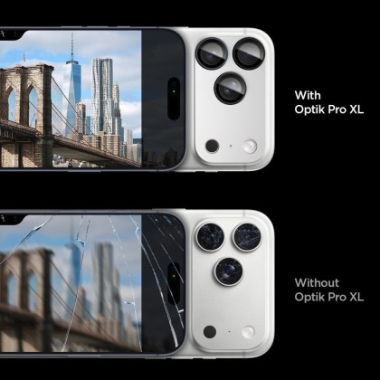 OSŁONA APARATU SPIGEN OPTIK PRO XL GLAS.TR ”EZ FIT” CAMERA PROTECTOR IPHONE 17 PRO MAX SILVER