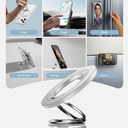 ESR MAGNETIC 360 HALOLOCK MAGSAFE PHONE RING WHITE