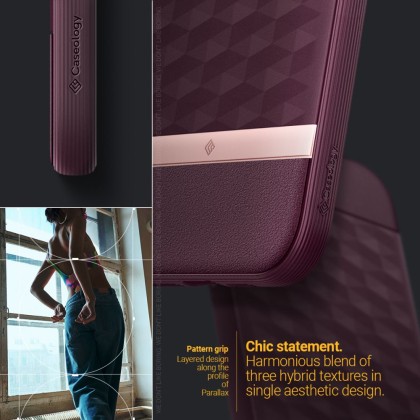 Удароустойчив кейс с MagSafe за iPhone 14 Pro Max от Caseology Parallax Mag MagSafe - Burgundy