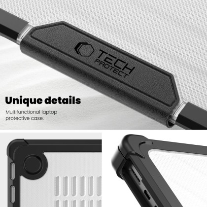 TECH-PROTECT SMARTSHELL PRO MACBOOK PRO 14 M1 / M2 / M3 / M4 / M5 2021-2025 BLACK/CLEAR
