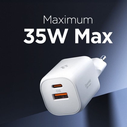 SPIGEN ESSENTIAL EE352EU 2-PORT NETWORK CHARGER 35W WHITE