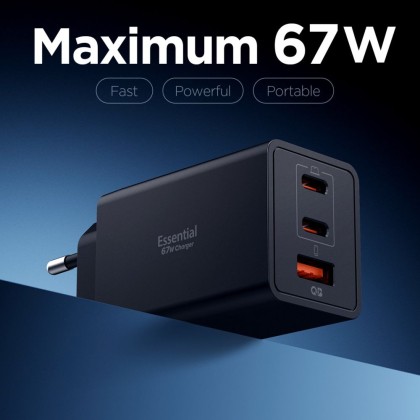 SPIGEN ESSENTIAL EE673EU 3-PORT NETWORK CHARGER 67W BLACK