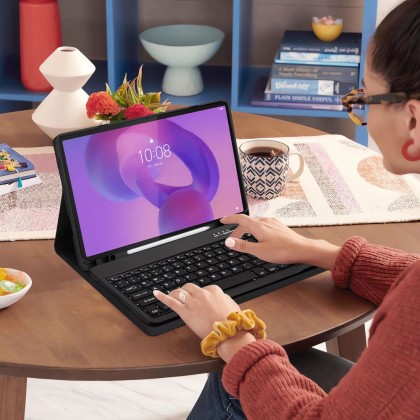 Калъф с блутут клавиатура за Lenovo Idea Tab Plus 12.1 - TB-361 от Tech-Protect SC Pen - Black