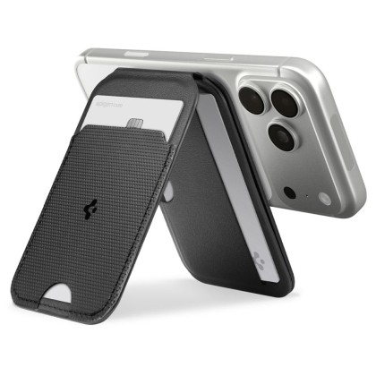 SPIGEN S314-2 SLIM FOLD TRIPOD MAGSAFE UNIVERSAL MAGNETIC CARD HOLDER BLACK