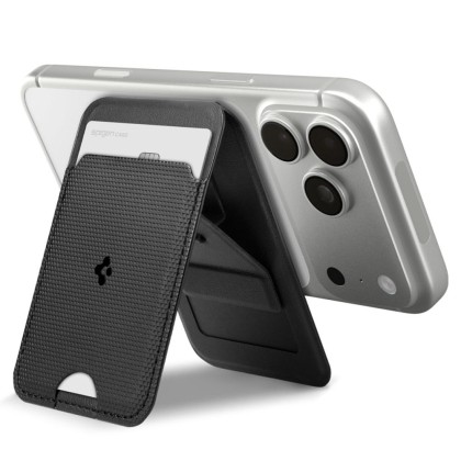 SPIGEN S314-1 SLIM FOLD TRIPOD MAGSAFE UNIVERSAL MAGNETIC CARD HOLDER BLACK