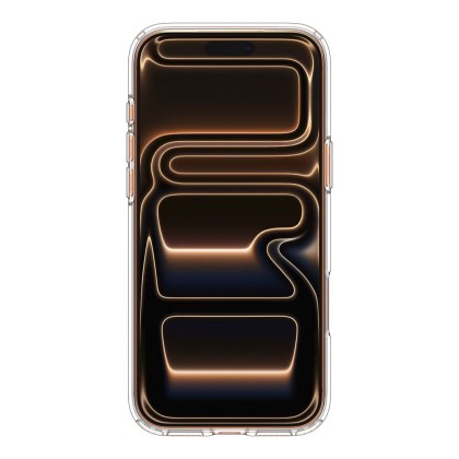 Удароустойчив кейс с MagSafe пръстен за iPhone 17 Pro от Spigen Ultra Hybrid Mag - Clear / Orange
