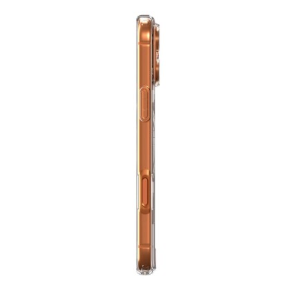Удароустойчив кейс с MagSafe пръстен за iPhone 17 Pro от Spigen Ultra Hybrid Mag - Clear / Orange