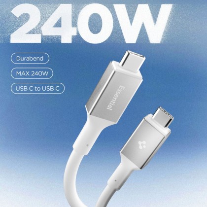 SPIGEN EB24012CC ESSENTIAL TYPE-C CABLE 240W 120CM WHITE