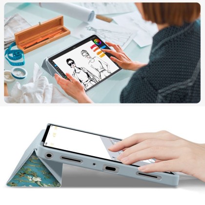 Силиконов тефтер за Samsung Galaxy Tab A9+ / A11+ Plus 11.0 от Tech-Protect SmartCase - Sakura