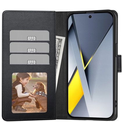 Кожен тефтер за Xiaomi Poco F8 Pro от Tech-Protect Wallet - Black