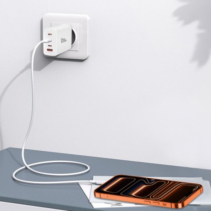 TECH-PROTECT NC120W-GAN 4-PORT NETWORK CHARGER PD 120W / QC3.0 WHITE