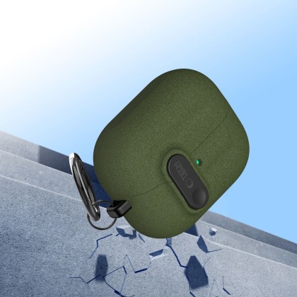 Твърд калъф с карабинер за слушалки Samsung Galaxy Buds 3 / 3 FE / 3 Pro от Tech-Protect Slim Hook - Olive Green