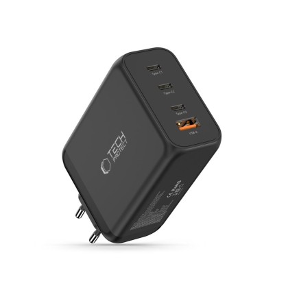 TECH-PROTECT NC240W-GAN 4-PORT NETWORK CHARGER PD 240W / QC3.0 BLACK