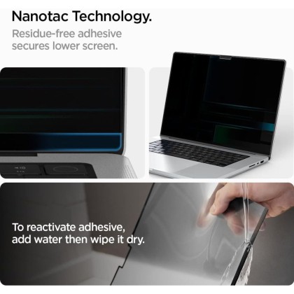 FOLIA PRYWATYZUJĄCA SPIGEN SAFE VIEW MACBOOK PRO 14 M1 / M2 / M3 / M4 / M5 2021-2025 PRIVACY