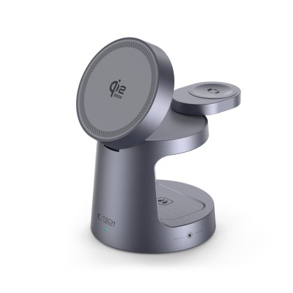 TECH-PROTECT QI2.2-25W-A48 3IN1 MAGNETIC MAGSAFE WIRELESS CHARGER DARK GREY