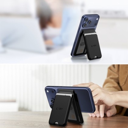 TECH-PROTECT MAGWALLET STAND MAGSAFE UNIVERSAL MAGNETIC CARD HOLDER CARBON