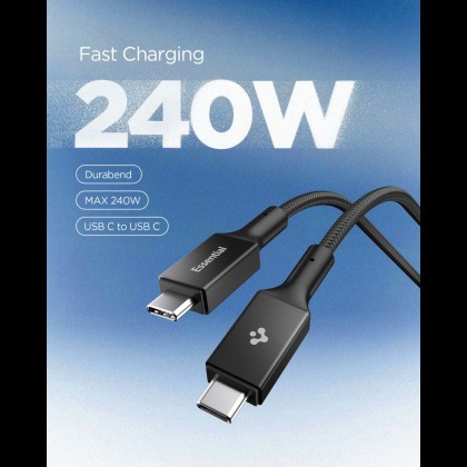 SPIGEN EB24015CC ESSENTIAL TYPE-C CABLE 240W 150CM BLACK