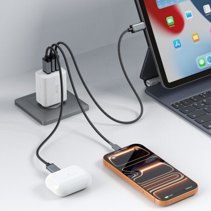 TECH-PROTECT NCA65W-GAN 3-PORT NETWORK CHARGER PD 65W / QC3.0 WHITE