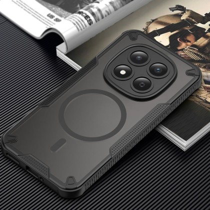 Удароустойчив кейс с MagSafe за Xiaomi Redmi Note 15 Pro 5G от Tech-Protect Rugged Shield - Matte Black