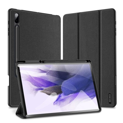 Текстилен тефтер за Samsung Galaxy Tab S7+ Plus / S8+ Plus / S7 FE 12.4 от Dux Ducis Domo - Черен