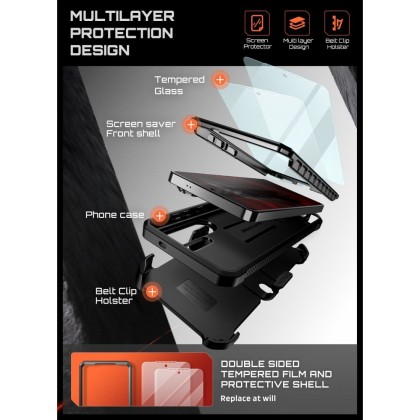 SUPCASE UNICORN BEETLE PRO & TEMPERED GLASS 2-PACK GALAXY S26 ULTRA BLACK