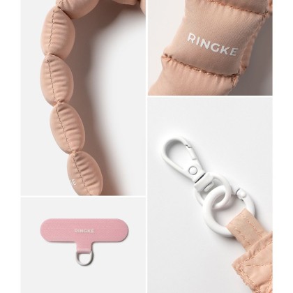 RINKGE HOLDER & PUFFER HAND STRAP FLORAL PINK