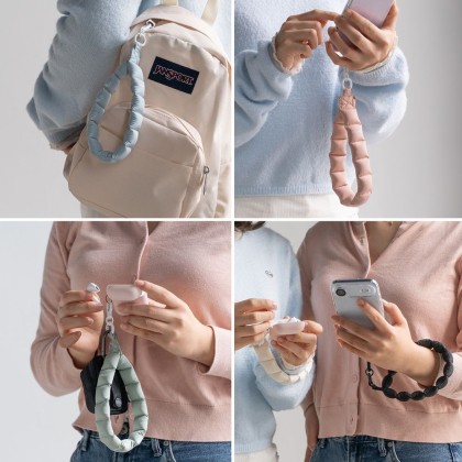RINKGE HOLDER & PUFFER HAND STRAP FLORAL PINK