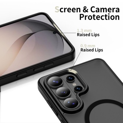 Твърд кейс с MagSafe пръстен за Samsung Galaxy S26 Ultra от Tech-Protect MagMat - Matte Black