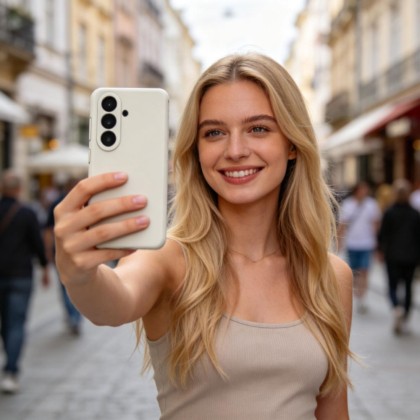 Твърд силиконов кейс с MagSafe за Samsung Galaxy S26+ Plus от Tech-Protect Silicone - Cosmic Latte