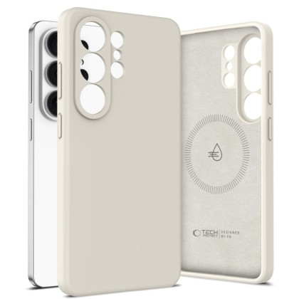 Твърд силиконов кейс с MagSafe за Samsung Galaxy S26 Ultra от Tech-Protect Silicone - Cosmic Latte