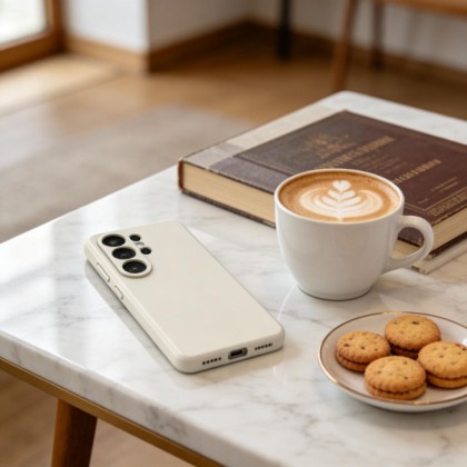 Твърд силиконов кейс с MagSafe за Samsung Galaxy S26 Ultra от Tech-Protect Silicone - Cosmic Latte