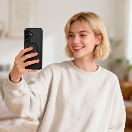 Кейс с MagSafe и защита на камерата за Samsung Galaxy S26+ Plus от Tech-Protect MagCam - Matte Black