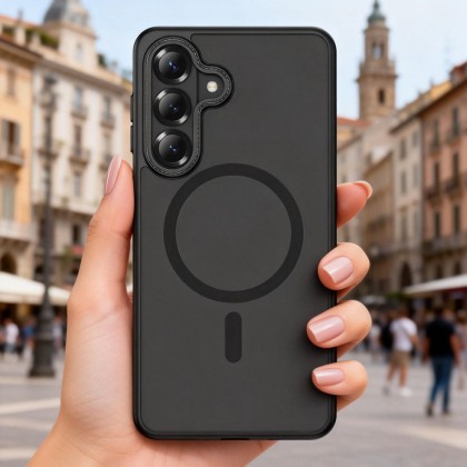 Кейс с MagSafe и защита на камерата за Samsung Galaxy S26+ Plus от Tech-Protect MagCam - Matte Black
