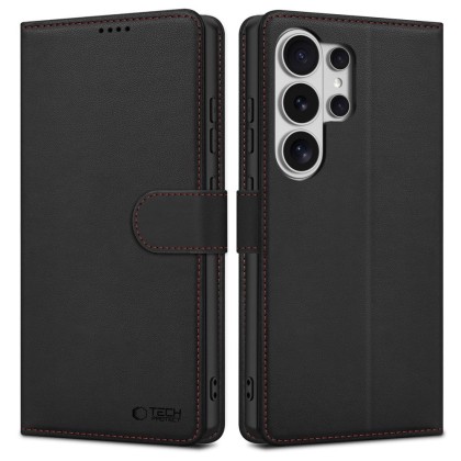 Кожен тефтер за Samsung Galaxy S26 Ultra ot Tech-Protrct Wallet RS -Black/Red