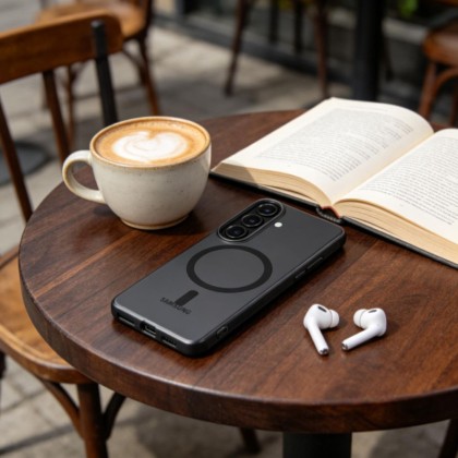 Тънък кейс с MagSafe за Samsung Galaxy S26 от Tech-Protect MagSlim - Matte Black