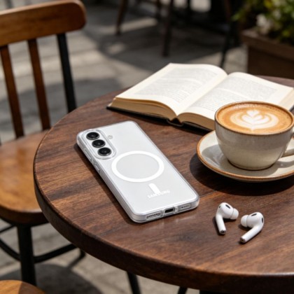 Тънък кейс с MagSafe за Samsung Galaxy S26 от Tech-Protect MagSlim - Matte White