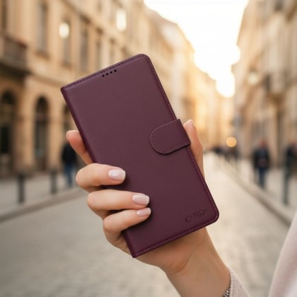 Кожен тефтер за Samsung Galaxy A57 5G  от Tech-Protect Wallet - Mulberry