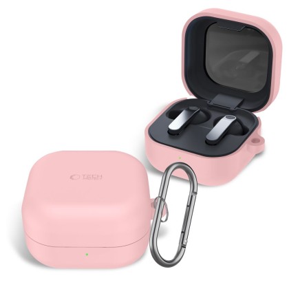 Силиконов калъф за слушалки Samsung Galaxy Buds 4 / 4 Pro от Tech-Protect Silicone Hook - Dusty Pink