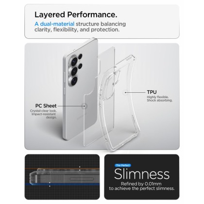 Удароустойчив кейс за Samsung Galaxy S26 Ultra от Spigen Ultra Hybrid - Crystal Clear