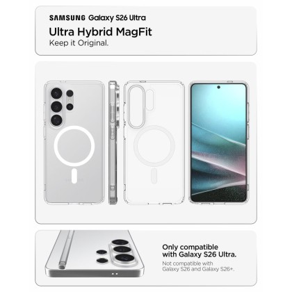 SPIGEN ULTRA HYBRID MAG MAGSAFE GALAXY S26 ULTRA CLEAR/WHITE