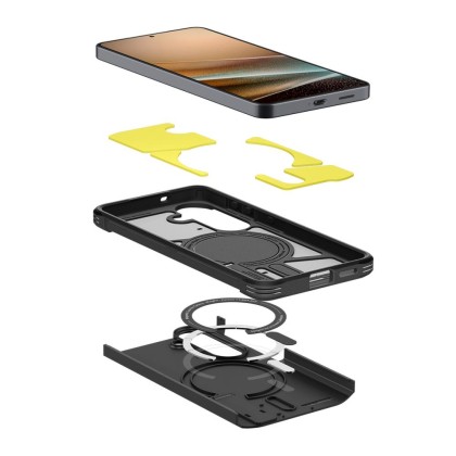 Удароустойчив, твърд кейс с MagSafe за Samsung Galaxy S26 от Spigen Tough Armor Mag - Black