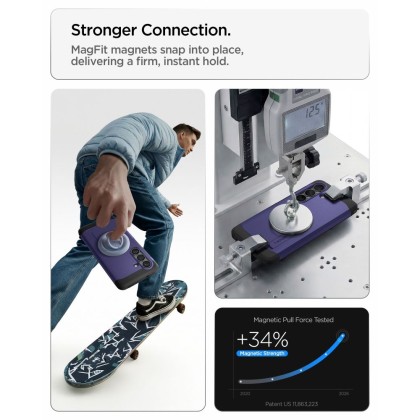Удароустойчив, твърд кейс с MagSafe за Samsung Galaxy S26 от Spigen Tough Armor Mag - Ash Violet